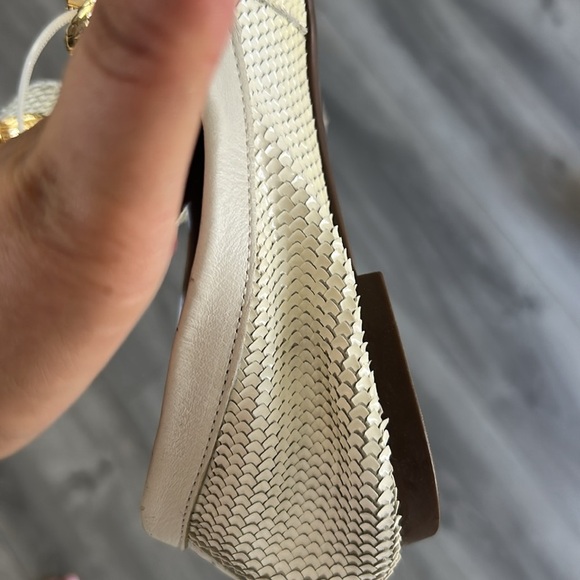 SCHUTZ Cream Loafers with Gold Accent - Picture 7 of 9